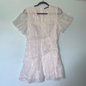 White graduation dress size L